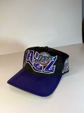 C.C Black Snapback Hat with Purple Accents